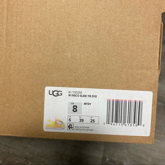 UGG |  Disco Tie Dye Slides Slippers Margarita Size 8 - Picture 9 of 10